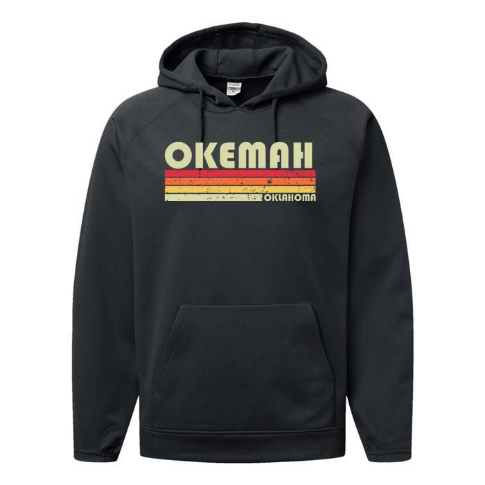 Okemah Ok Oklahoma Funny City Home Roots Performance Fleece Hoodie