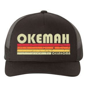 Okemah Ok Oklahoma Funny City Home Roots Yupoong Adult 5-Panel Trucker Hat