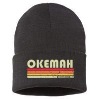 Okemah Ok Oklahoma Funny City Home Roots Sustainable Knit Beanie