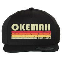 Okemah Ok Oklahoma Funny City Home Roots Wool Snapback Cap