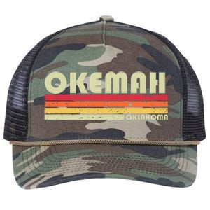 Okemah Ok Oklahoma Funny City Home Roots Retro Rope Trucker Hat Cap