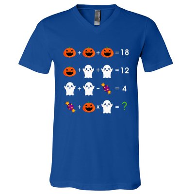 Order Of Operations Halloween Quiz Math Teacher V-Neck T-Shirt