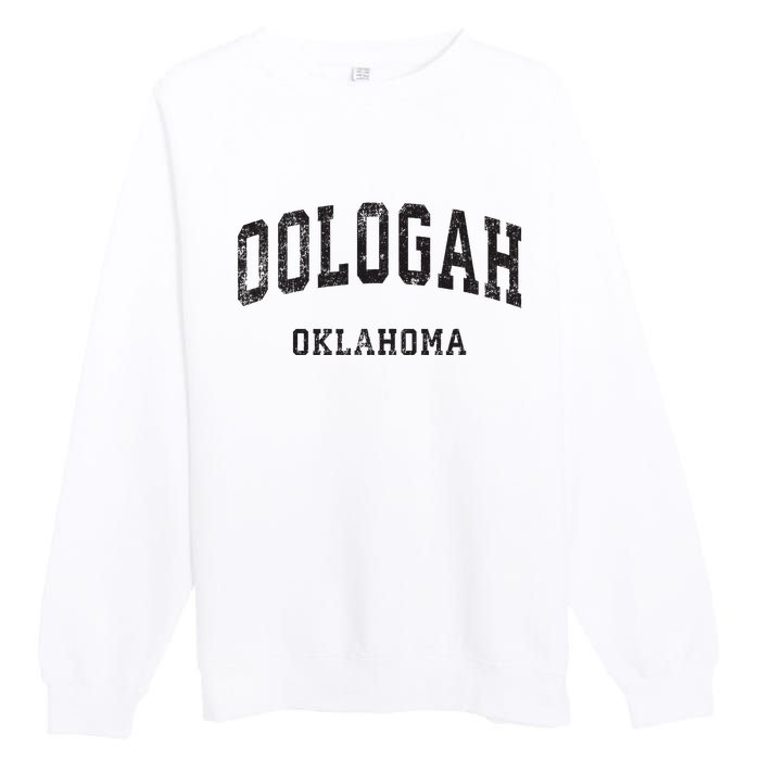 Oologah Oklahoma OK Vintage Athletic Sports Design Premium Crewneck Sweatshirt