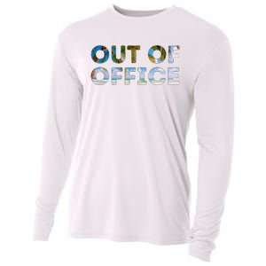 Out Of Office And Funny Beach Vacation Lover Cooling Performance Long Sleeve Crew