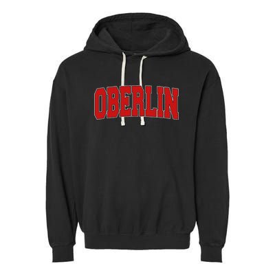 Oberlin Oh Ohio Varsity Style Usa Garment-Dyed Fleece Hoodie