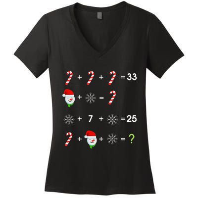 Order of Operations Quiz Funny Math Teacher Christmas Gift Women's V-Neck T-Shirt