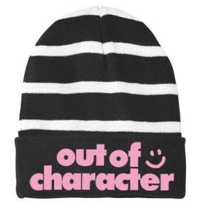 Outofcharacter Out Of Character Gender Reveal Striped Beanie with Solid Band