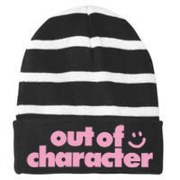 Outofcharacter Out Of Character Gender Reveal Striped Beanie with Solid Band