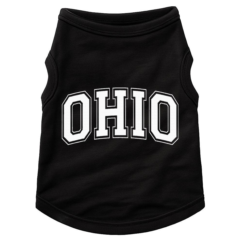 Ohio Oh Ohioan White Text Doggie Tank