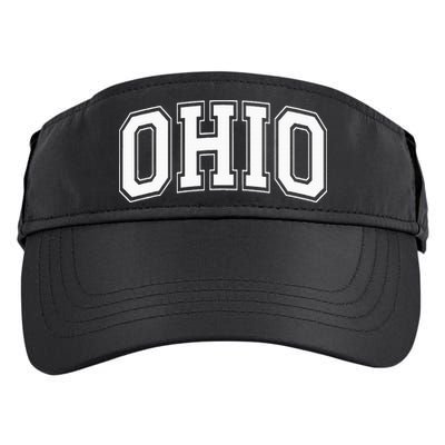 Ohio Oh Ohioan White Text Adult Drive Performance Visor