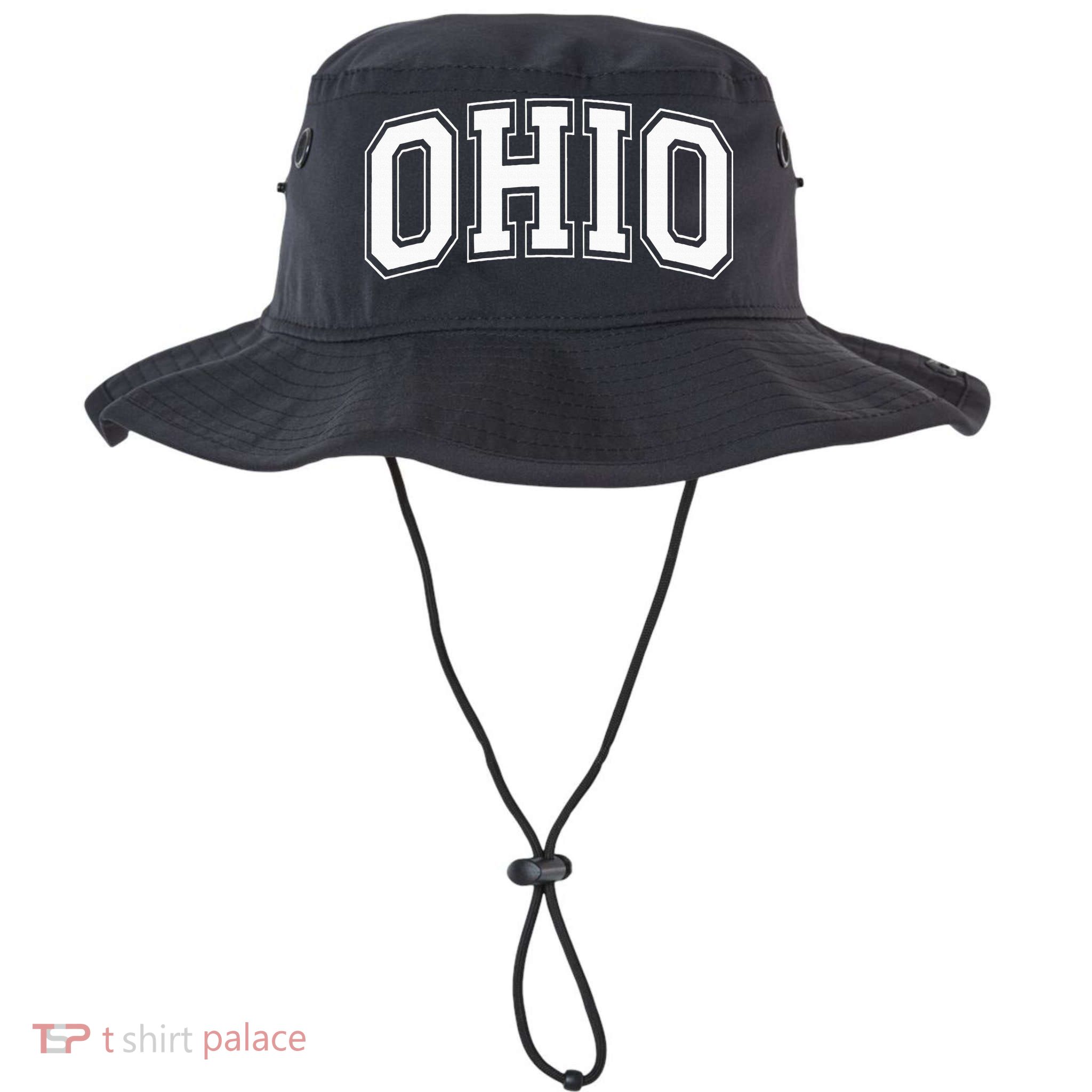 Ohio Oh Ohioan White Text Bucket Hat