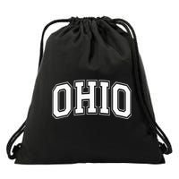 Ohio Oh Ohioan White Text Drawstring Bag