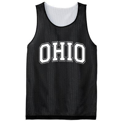 Ohio Oh Ohioan White Text Mesh Reversible Basketball Jersey Tank