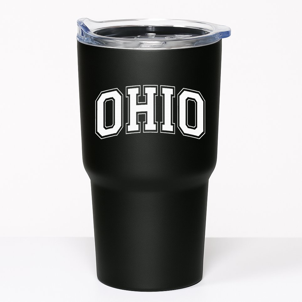 Ohio Oh Ohioan White Text Tumbler