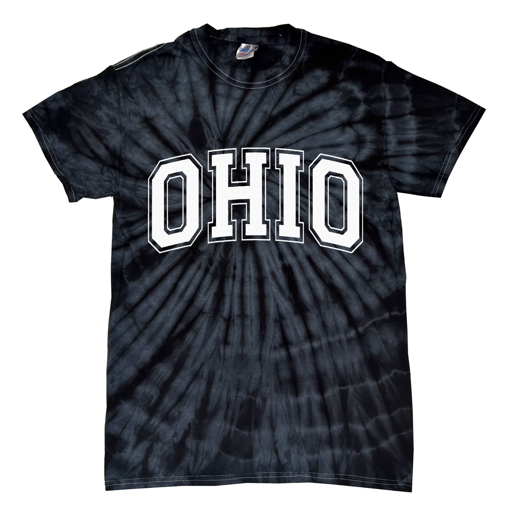 Ohio Oh Ohioan White Text Tie-Dye T-Shirt