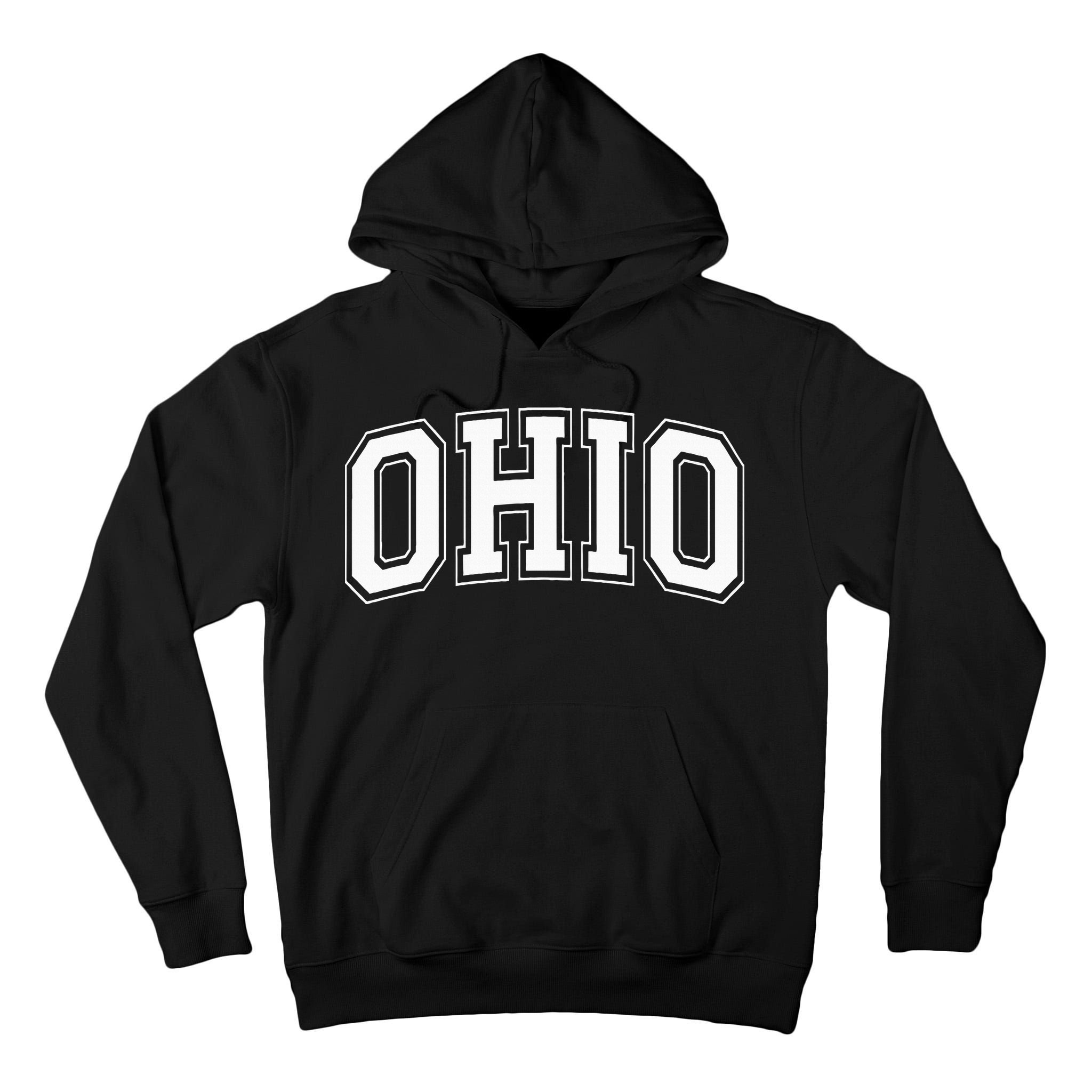 Ohio Oh Ohioan White Text Tall Hoodie