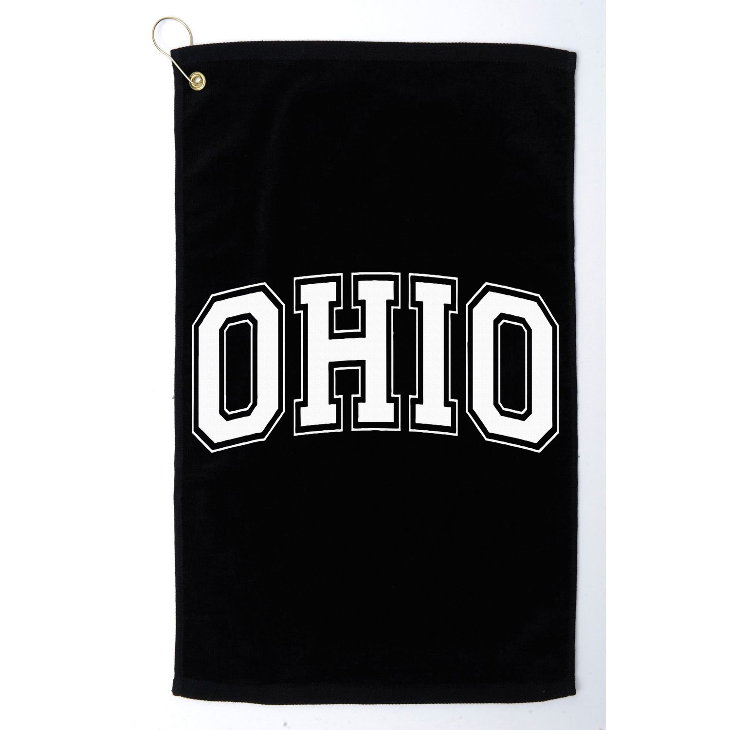 Ohio Oh Ohioan White Text Golf Towel