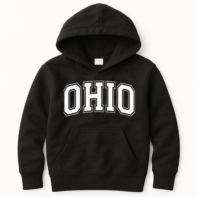 Ohio Oh Ohioan White Text Kids Hoodie