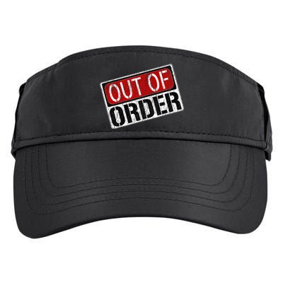 Out Of Order Sign Funny Adult Drive Performance Visor