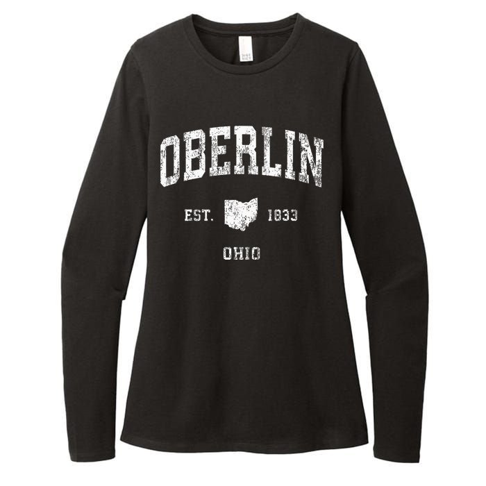 Oberlin Ohio Oh Vintage Athletic Sports Design Womens CVC Long Sleeve Shirt