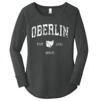 Oberlin Ohio Oh Vintage Athletic Sports Design Women's Perfect Tri Tunic Long Sleeve Shirt