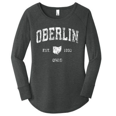 Oberlin Ohio Oh Vintage Athletic Sports Design Women's Perfect Tri Tunic Long Sleeve Shirt