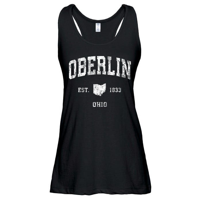 Oberlin Ohio Oh Vintage Athletic Sports Design Ladies Essential Flowy Tank