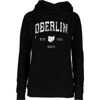 Oberlin Ohio Oh Vintage Athletic Sports Design Womens Funnel Neck Pullover Hood