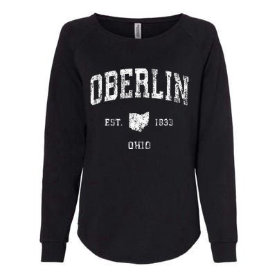 Oberlin Ohio Oh Vintage Athletic Sports Design Womens California Wash Sweatshirt