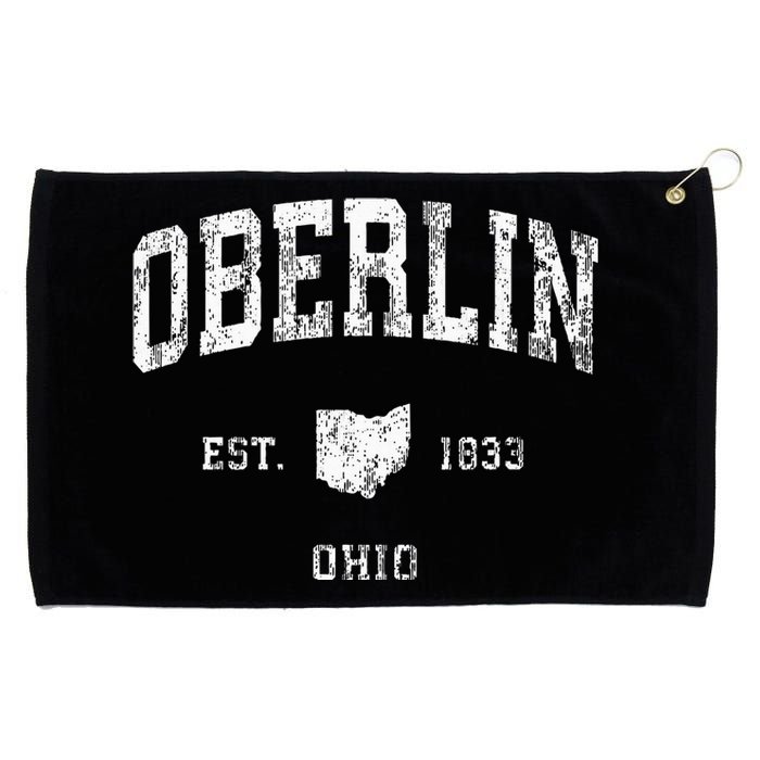 Oberlin Ohio Oh Vintage Athletic Sports Design Grommeted Golf Towel