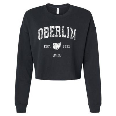 Oberlin Ohio Oh Vintage Athletic Sports Design Cropped Pullover Crew