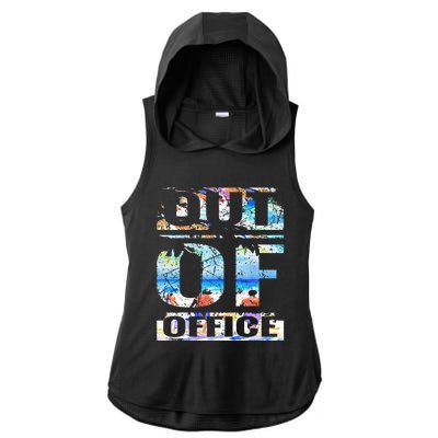 Out Of Office Vacation and Retirement Ladies PosiCharge Tri-Blend Wicking Draft Hoodie Tank