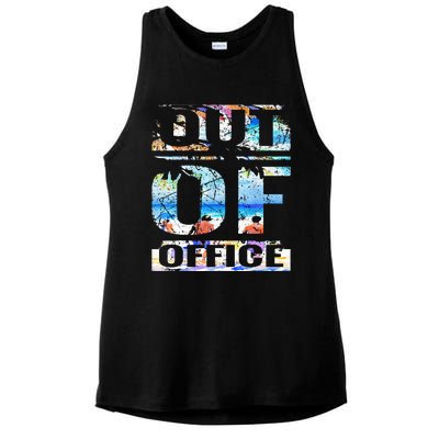 Out Of Office Vacation and Retirement Ladies PosiCharge Tri-Blend Wicking Tank