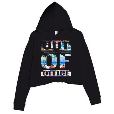 Out Of Office Vacation and Retirement Crop Fleece Hoodie