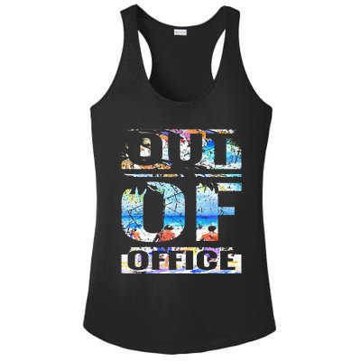 Out Of Office Vacation and Retirement Ladies PosiCharge Competitor Racerback Tank