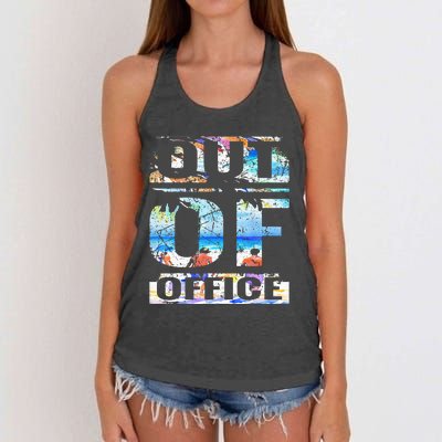 Out Of Office Vacation and Retirement Women's Knotted Racerback Tank