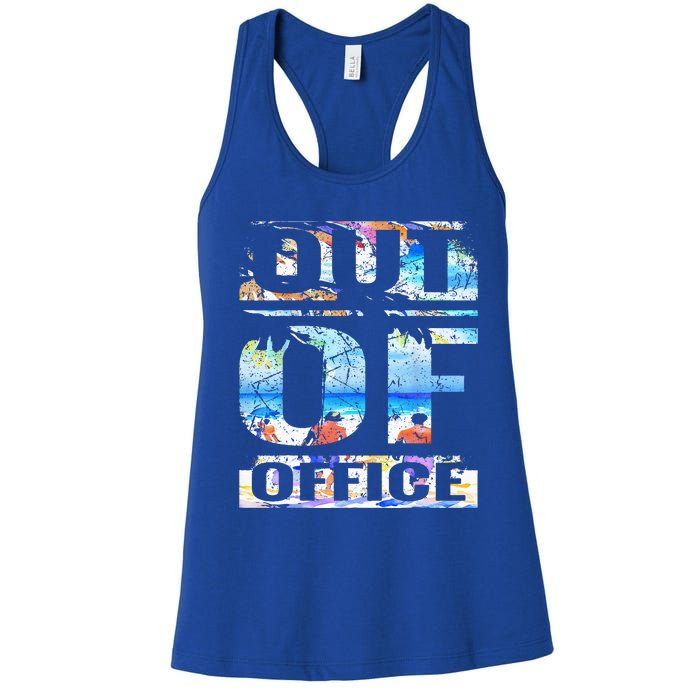 Out Of Office Vacation and Retirement Women's Racerback Tank