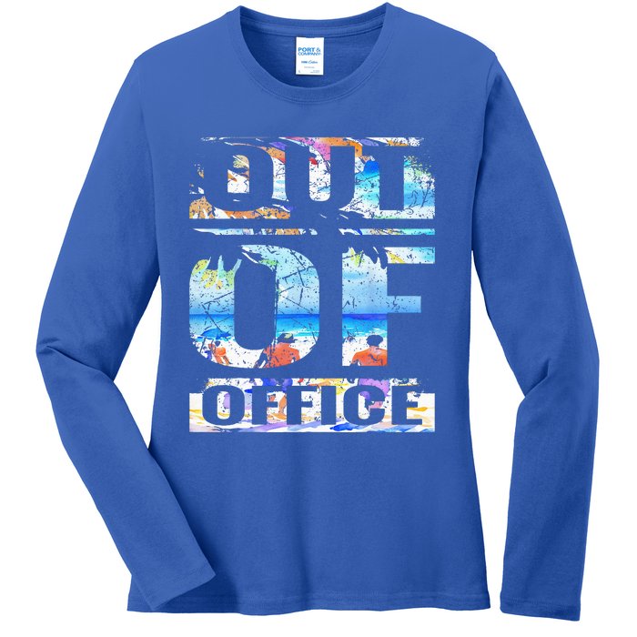 Out Of Office Vacation and Retirement Ladies Long Sleeve Shirt