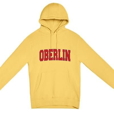 Oberlin Oh Ohio Varsity Style Usa Vintage Sports Gift Premium Pullover Hoodie