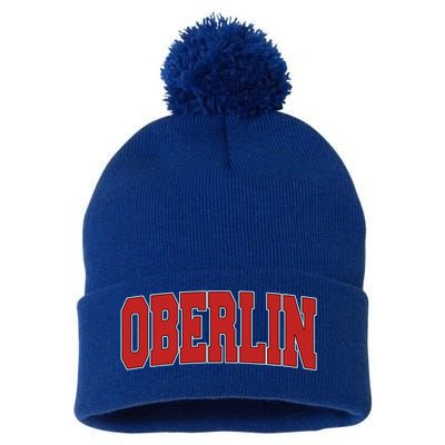 Oberlin Oh Ohio Varsity Style Usa Vintage Sports Gift Pom Pom 12in Knit Beanie