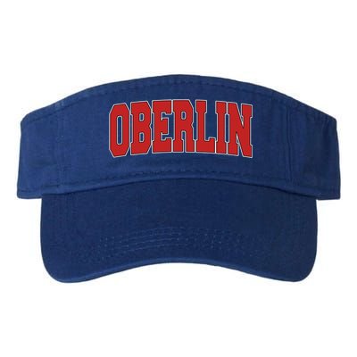 Oberlin Oh Ohio Varsity Style Usa Vintage Sports Gift Valucap Bio-Washed Visor