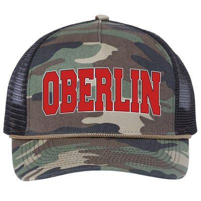 Oberlin Oh Ohio Varsity Style Usa Vintage Sports Gift Retro Rope Trucker Hat Cap