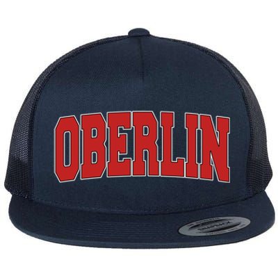 Oberlin Oh Ohio Varsity Style Usa Vintage Sports Gift Flat Bill Trucker Hat