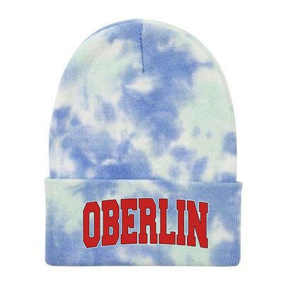 Oberlin Oh Ohio Varsity Style Usa Vintage Sports Gift Tie Dye 12in Knit Beanie