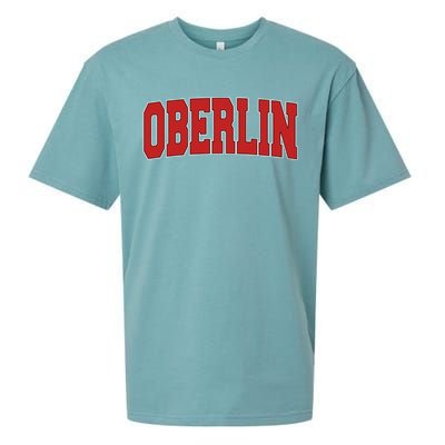 Oberlin Oh Ohio Varsity Style Usa Vintage Sports Gift Sueded Cloud Jersey T-Shirt