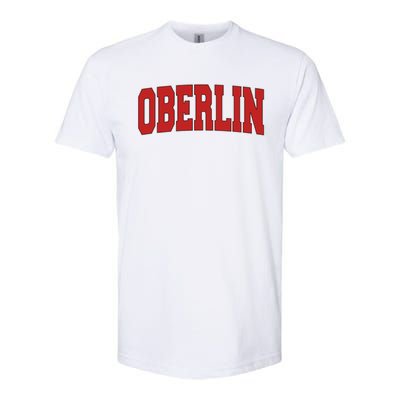 Oberlin Oh Ohio Varsity Style Usa Vintage Sports Gift Softstyle CVC T-Shirt