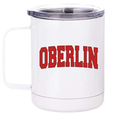 Oberlin Oh Ohio Varsity Style Usa Vintage Sports Gift 12 oz Stainless Steel Tumbler Cup