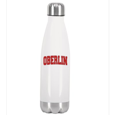 Oberlin Oh Ohio Varsity Style Usa Vintage Sports Gift Stainless Steel Insulated Water Bottle