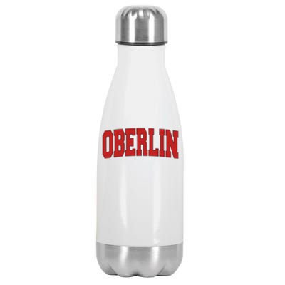 Oberlin Oh Ohio Varsity Style Usa Vintage Sports Gift Stainless Steel Insulated Water Bottle