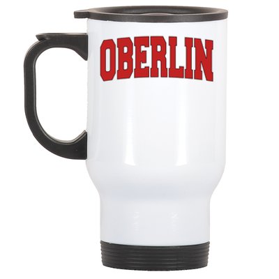 Oberlin Oh Ohio Varsity Style Usa Vintage Sports Gift Stainless Steel Travel Mug